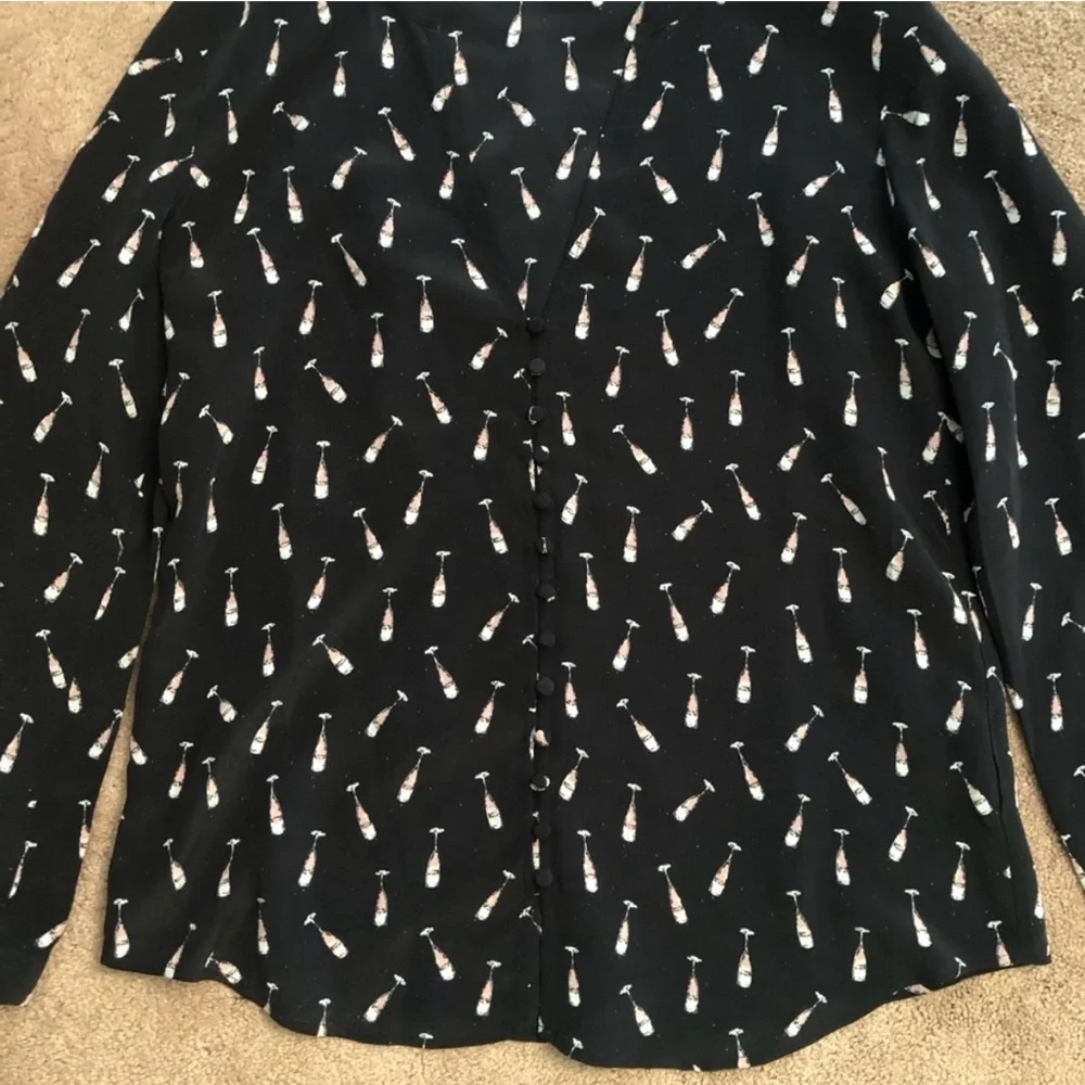 NWT - Joie Purine Champagne Flute Print Blouse 🍾 - Picture 5 of 6